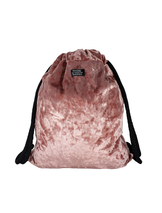 Plecak róż lodowy welur sacky bag