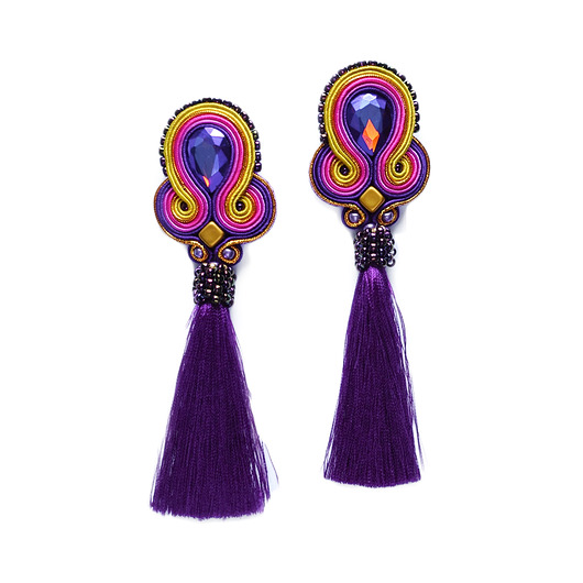 Doris - kolczyki sutasz z chwostami Mró Soutache