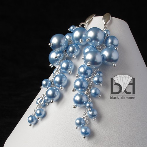 Pastelowe Gronka kryształ Swarovski Black Diamond