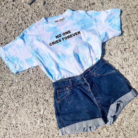 Tshirt - Blue - No one cries forever Yeah Bunny