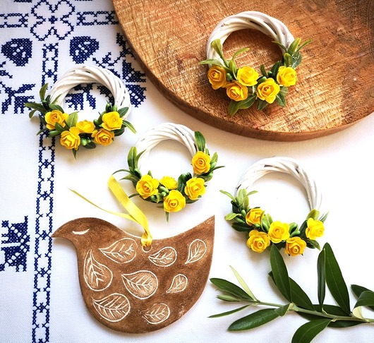 4 x mini wianki Wooden Love