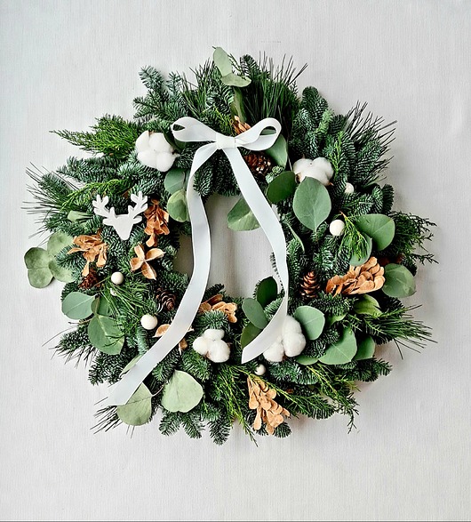 Świąteczny Wianek na drzwi - WHITE CHRISTMAS  MOM&SISdekorują
