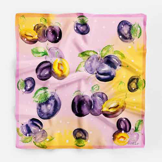 apaszki Plums - apaszka jedwabna