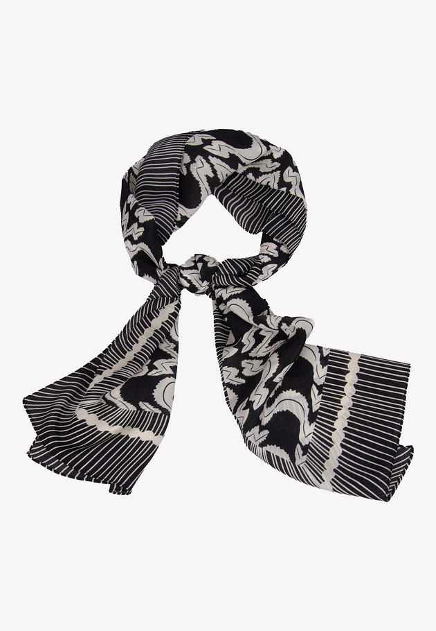 szale damskie Elegancki czarny szal jedwabny 35 cm x 140 cm