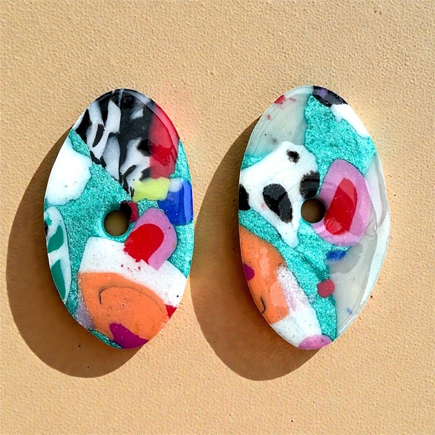 kolczyki z masy plastycznej Oryginalne kolczyki Wilma