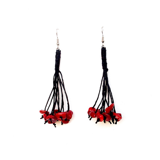 kolczyki z kamieniami Koral kolczyki Nature