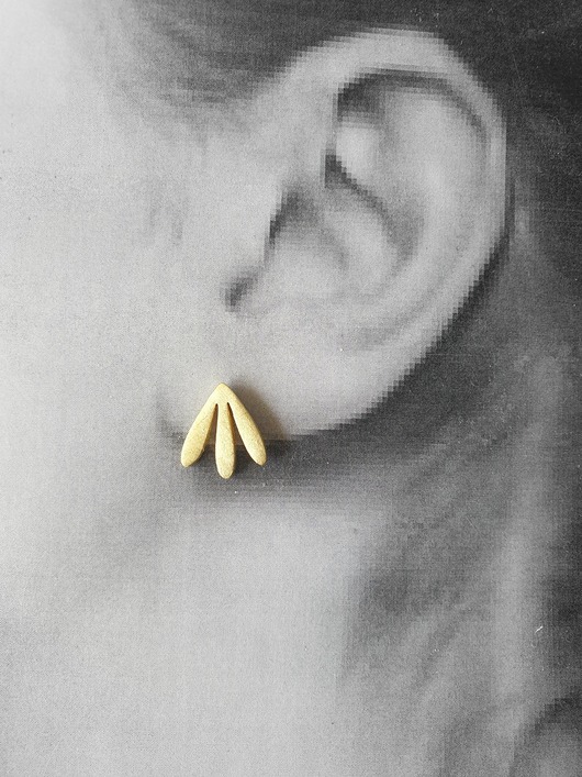 kolczyki z mosiądzu Kolczyki GARDEN OF EDEN mini, mosiądz, liście złote