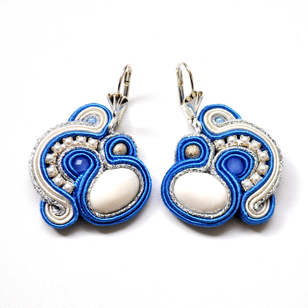 kolczyki soutache Sutaszowe kolczyki LADYBIRD BLUE