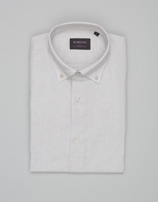 koszule męskie Koszula balmuccia 00534 długi rękaw beżowy slim fit