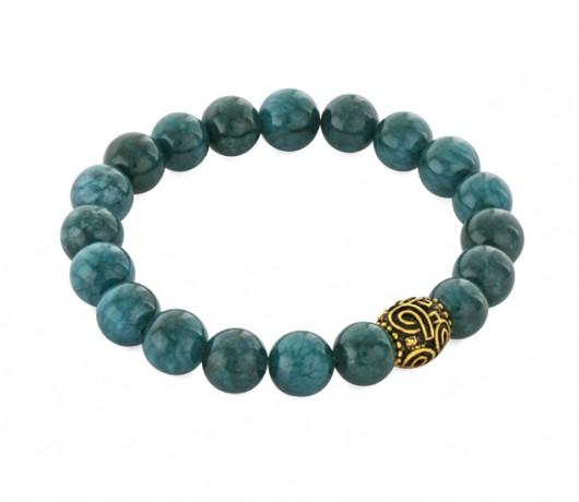 Dark emerald jade with bead. Lavoga