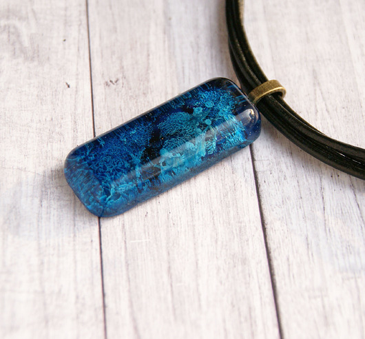 kolie S A L E : UNIKATOWY naszyjnik z żywicy INKY indigo