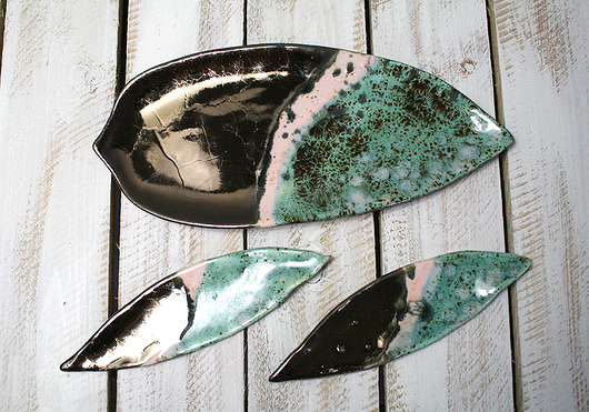 zestaw ceramiczny  - liść Studio Mini Forma