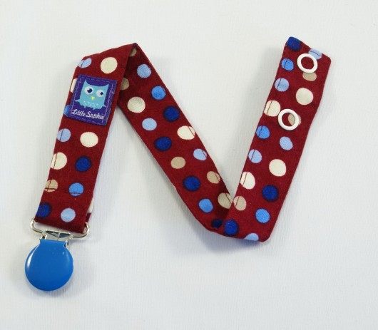 Zawieszka do smoczka, KROPKI POLKA DOT, brązowa Little Sophie