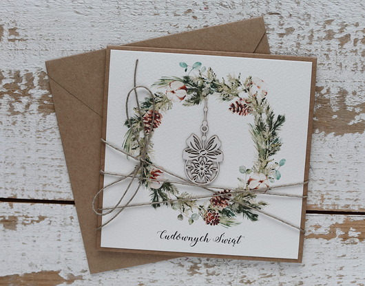 kartki świąteczne Wyjątkowa stylowa kartka ekologiczna świąteczna na Boże Narodzenie
