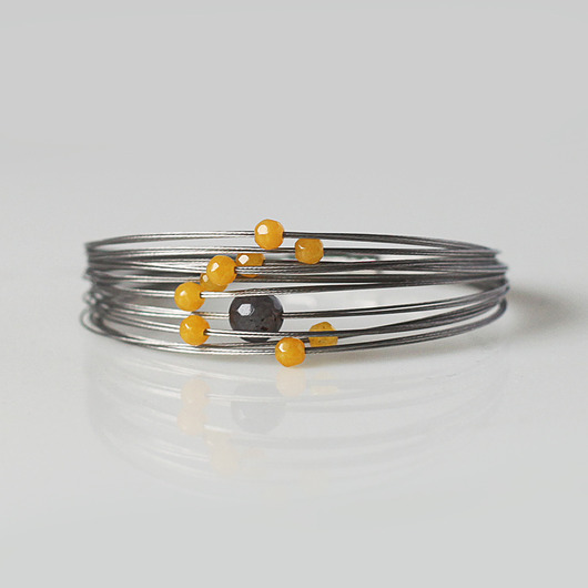 bransoletki z kamieni naturalnych Bransoletka z Jadeitem Hello Yellow V Mini