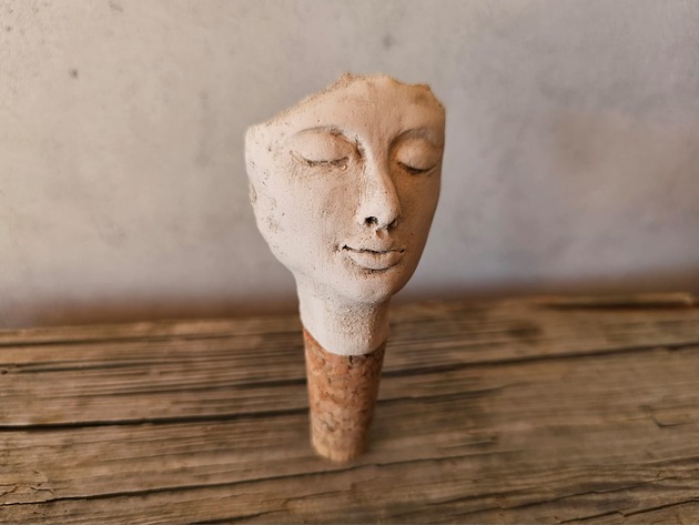 butelki wielorazowe Ceramiczny korek do wina Twarz handmade
