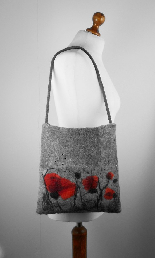 Jedwabnofilcowa Torebka: Poppy filcant