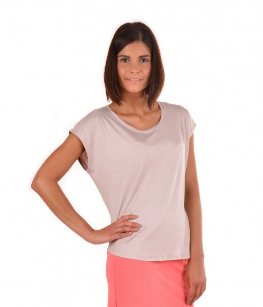 Beżowy T-shirt Basic Persist Insist