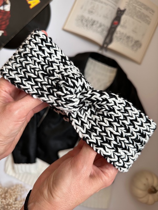 opaski do włosów Wełniana opaska twist na głowę 100%  merino