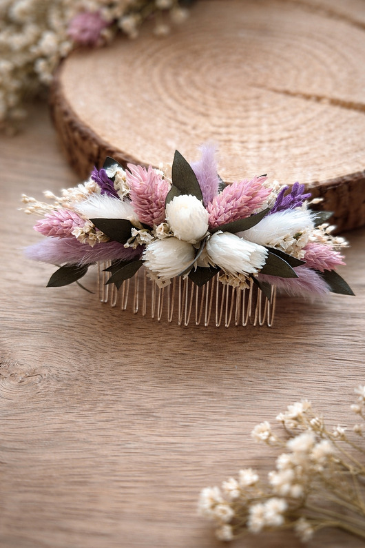 spinki i klamry do włosów Grzebyk do włosów lawendowy