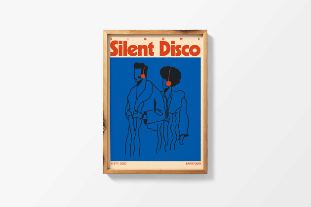 Silent disco x print Justyna Frąckiewicz