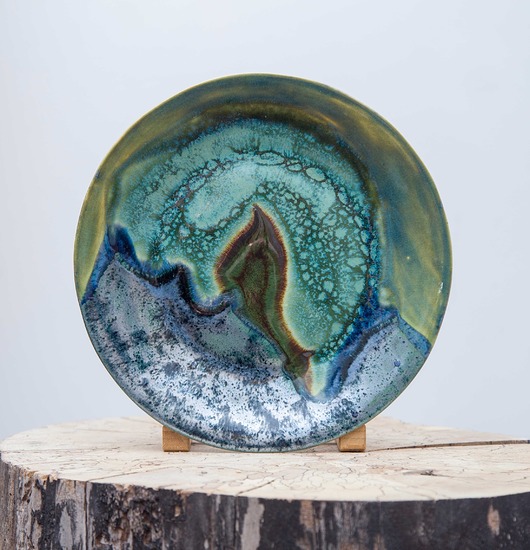 patery i talerze Talerz ceramiczny wielobarwny