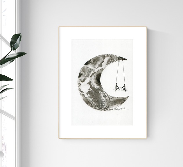 grafika A4 wykonana ręcznie Krystyna Siwek Art