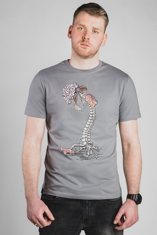 Bawełniany T-shirt z nadrukiem - Mózg ZlapDystans