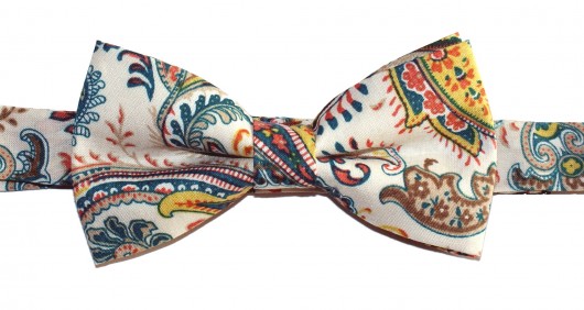 Mucha bowstyle niebieski wzór paisley bowstyle
