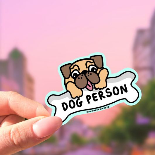 naklejki i wlepy Naklejka Mops Balbinka Dog Person PLUS SIZE