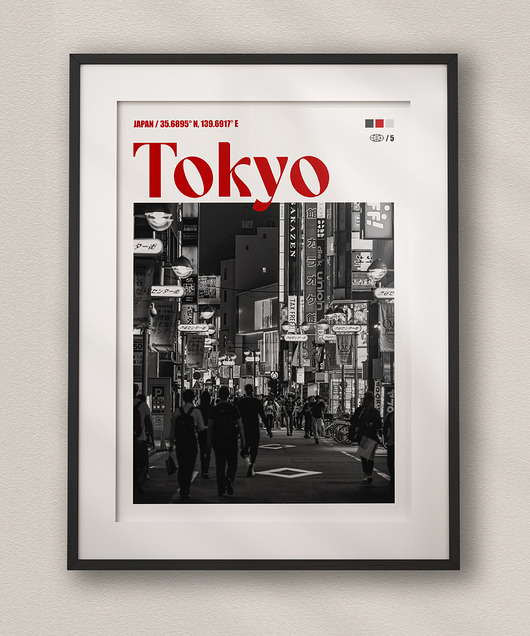 plakaty Minimalistyczny plakat Tokio Japonia - Do salonu, sypialni, biura