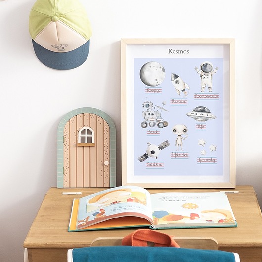 obrazy i plakaty do pokoju dziecięcego Plakat edukacyjny KOSMOS - Plakaty Na Ścianę Dla Dzieci MONTESSORI