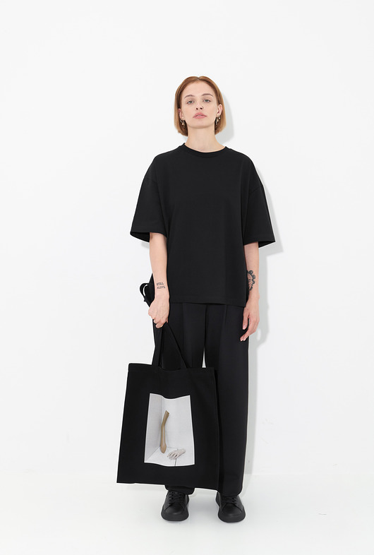 t-shirt damskie Krótki t-shirt oversize - bawełna organiczna