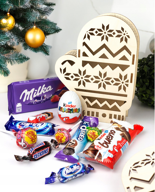 zabawki - inne Pudełko RĘKAWICA ŚWIĄTECZNA kosz prezentowy na słodycze