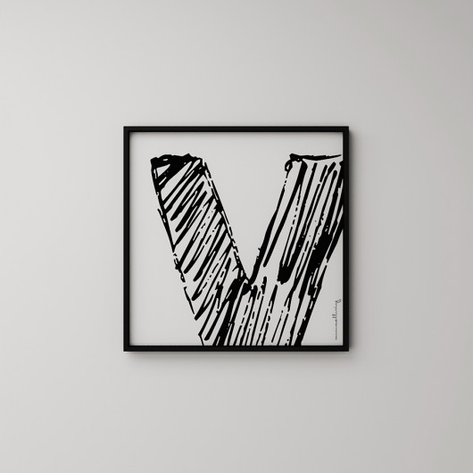 LITERA "V"  - grafika 50x50 MINIMALLIVING