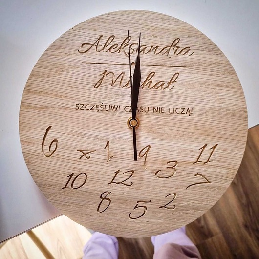 zegary Drewniany personalizowany zegar Numbers eko