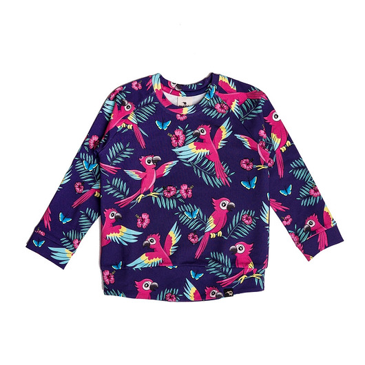 bluzy dla chłopców Bluza bez kaptura Fioletowa Papuga