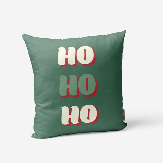 dekoracje świąteczne Poduszka świąteczna - Ho Ho Ho - zielona