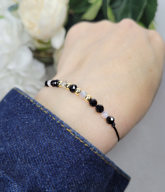 bransoletki z kamieni naturalnych OCHRONNA z Turmalinem i Labradorytem