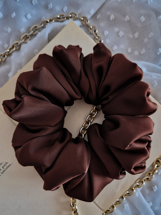 gumki do włosów Scrunchie Hot Cocoa XL - gumka do włosów czekoladowy brąz