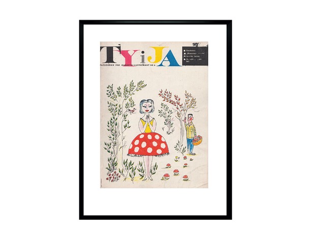 grafiki i ilustracje Oprawiona okładka miesięcznika TY i JA 10/ 1960 r, aut. Lech Zahorski
