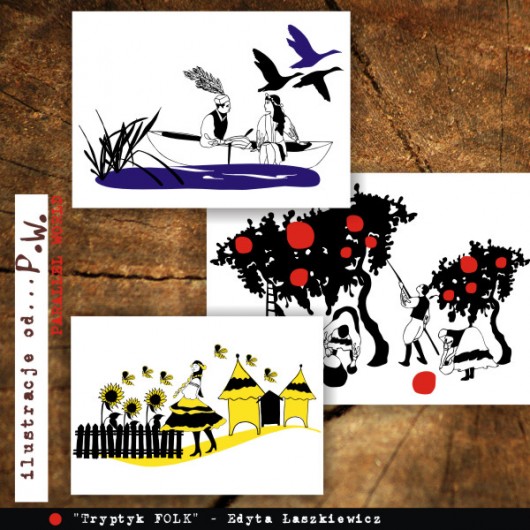 Tryptyk FOLK... trzy ilustracje Parallel World