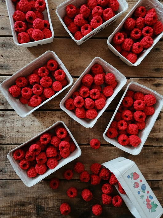 zabawki - inne Zabawki do kuchni dla dzieci - szydełkowe maliny