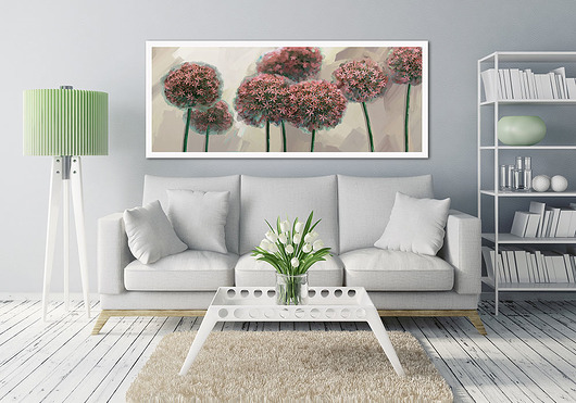 OBRAZ NA PŁÓTNIE - 120x50cm KWIATY CZOSNKU LUdesign gallery