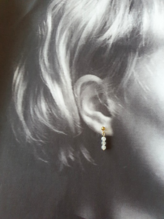 kolczyki z kamieniami Kolczyki DROPSY MINI kamień księżycowy