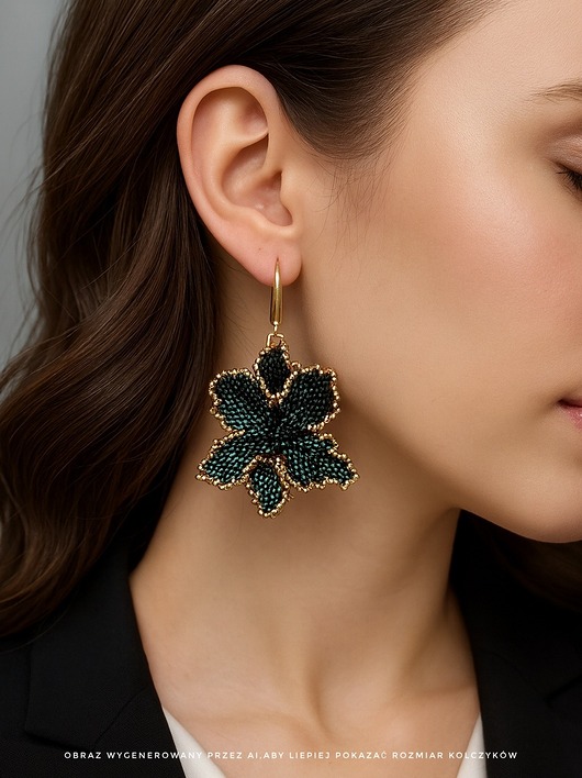 kolczyki szklane Eleganckie duże kolczyki Orchidee