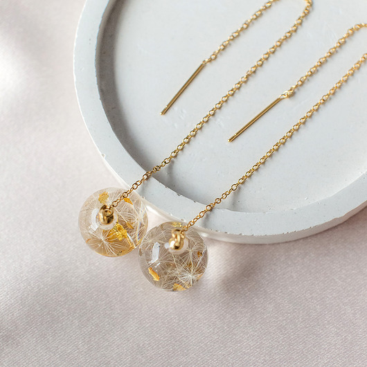 kolczyki z żywicy Kolczyki z rzęsek dmuchawca