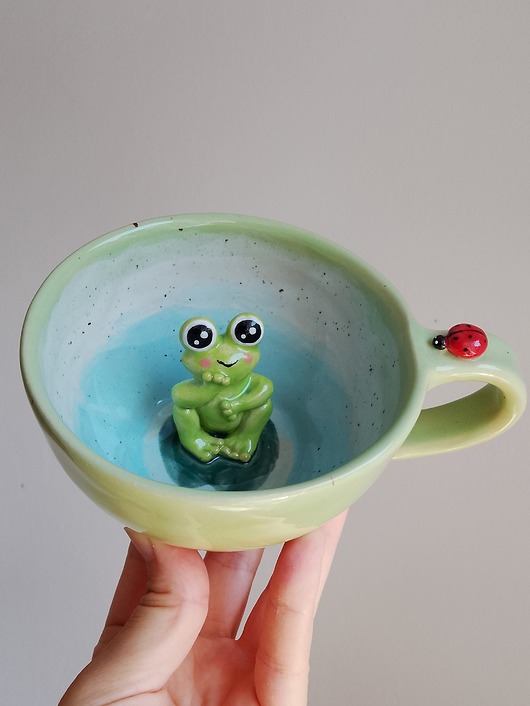 kubki Filiżanka kubek z żabką 300ml