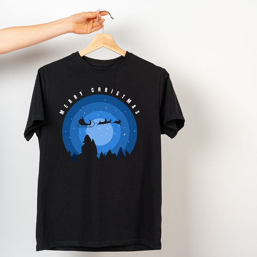 t-shirty męskie Koszulka organiczna z nadrukiem Merry Christmas