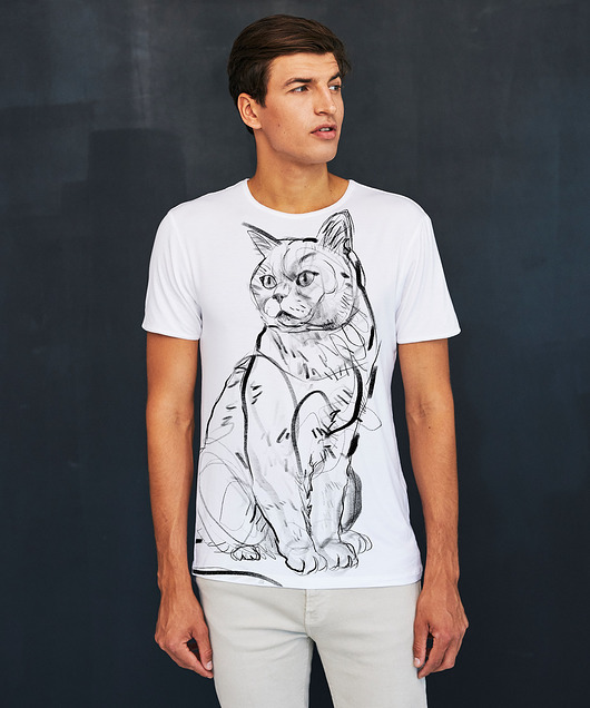 t-shirty męskie British Cat Men's T-shirt white